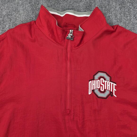 Ohio State Buckeyes Jacket Mens 4XL Red NCAA Football Starter 1/4 Zip Pullover - Picture 11 of 16